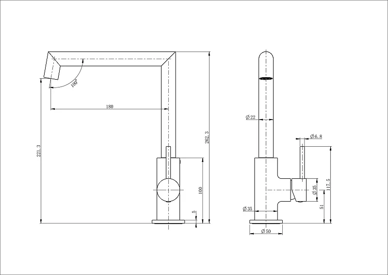Смеситель для кухни Wonzon & Woghand WW-L1005-MB цвет Черный матовый