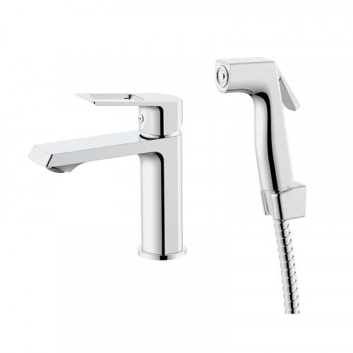 Смеситель для раковины Voda Surf SF27H с гигиеническим душем цвет Хром