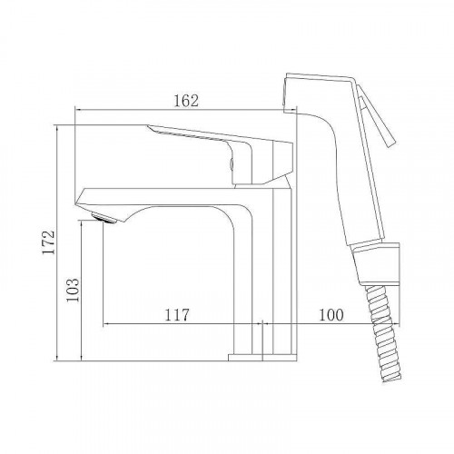 Смеситель для раковины Voda Surf SF27H с гигиеническим душем цвет Хром