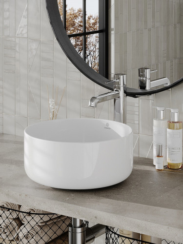 Раковина-чаша Orange 35 B07-345W Белая глянцевая фарфор накладная