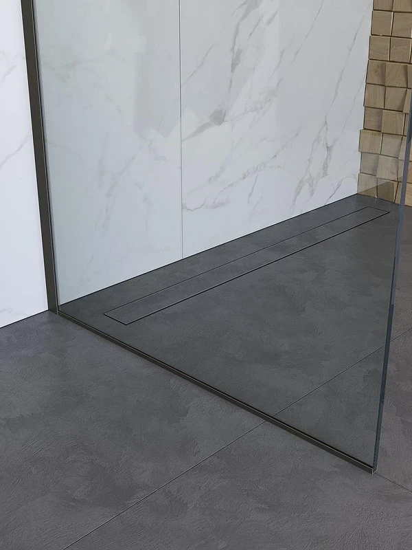Душевая перегородка BelBagno Uno 110 UNO-L-1-TB-110-C-GM профиль Оружейная сталь стекло прозрачное