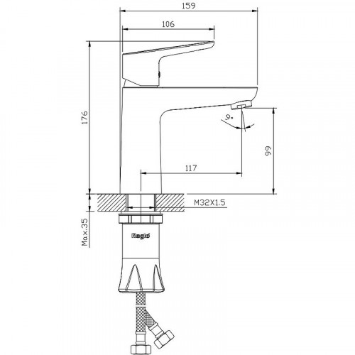 Смеситель для раковины Raglo R31.10.09 Графит матовый латунь