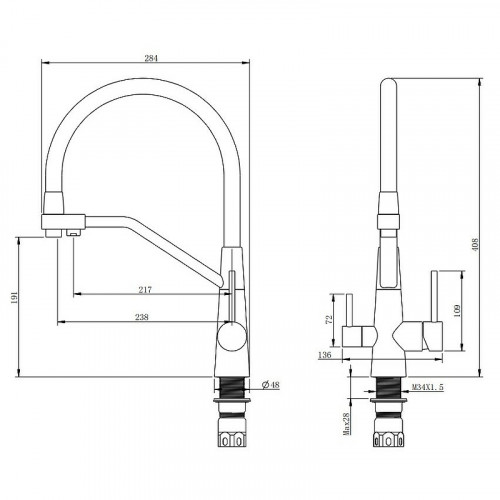 Смеситель для кухни Splenka S71.62.05 Сатин Серый латунь