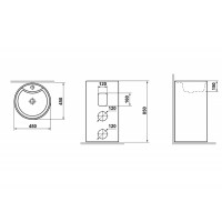 Раковина Laguraty 45 2090W Белая фаянс напольный