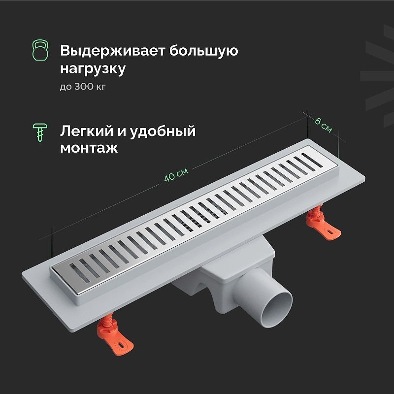 Душевой трап EWRIKA 8600540 цвет Хром