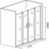 Душевая дверь Good Door Cofe WTW-TD-150-C-CH 150 КФ00032 профиль Хром стекло прозрачное