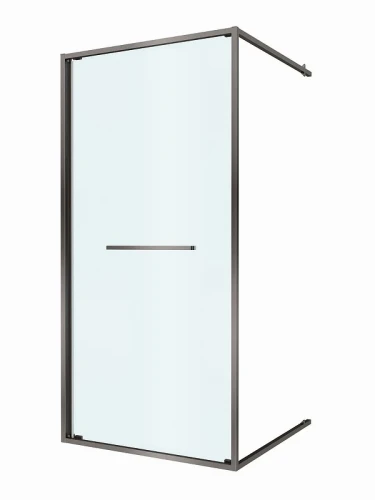 Душевая дверь Cezares Lux 90 LUX-B-FS-1-90-C-GM профиль Оружейная сталь стекло прозрачное