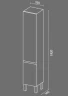 Шкаф пенал SanVit Авеню-3 32 pavenu3 с фактурой под дерево с бельевой корзиной Зебрано МДФ / ЛДСП