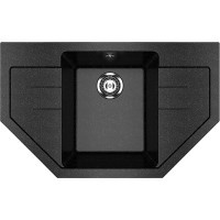 Кухонная мойка Ulgran Classic U-609-308 Черная искусственный камень (литьевой мрамор) встраиваемый