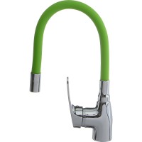 Смеситель для кухни Melodia della vita Ostessa MDV40615Green Хром Зеленый латунь
