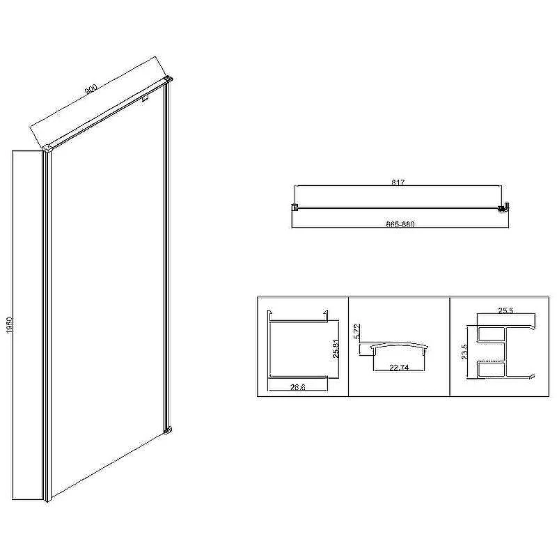 Душевой уголок Vincea Slim-N 100x90 VSR-5SN9010CL профиль Хром стекло прозрачное