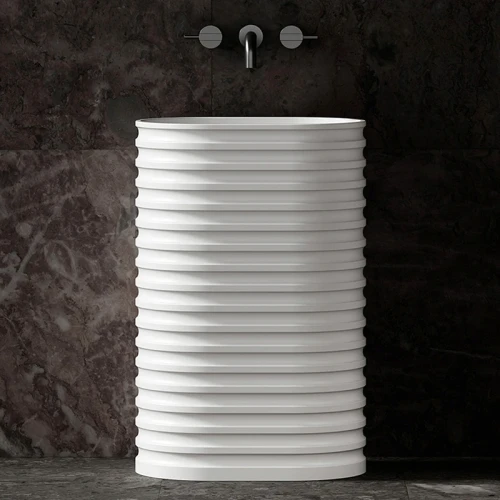 Раковина Abber Stein 58 AS2550 Белая матовая искусственный камень (литьевой мрамор) напольный