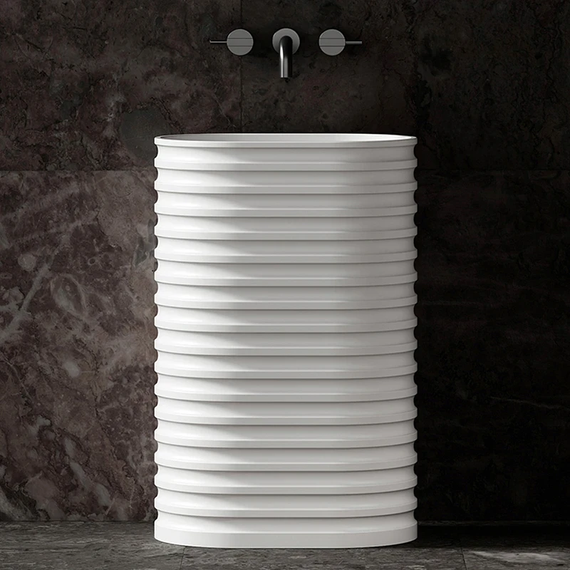 Раковина Abber Stein 58 AS2550 Белая матовая искусственный камень (литьевой мрамор) напольный