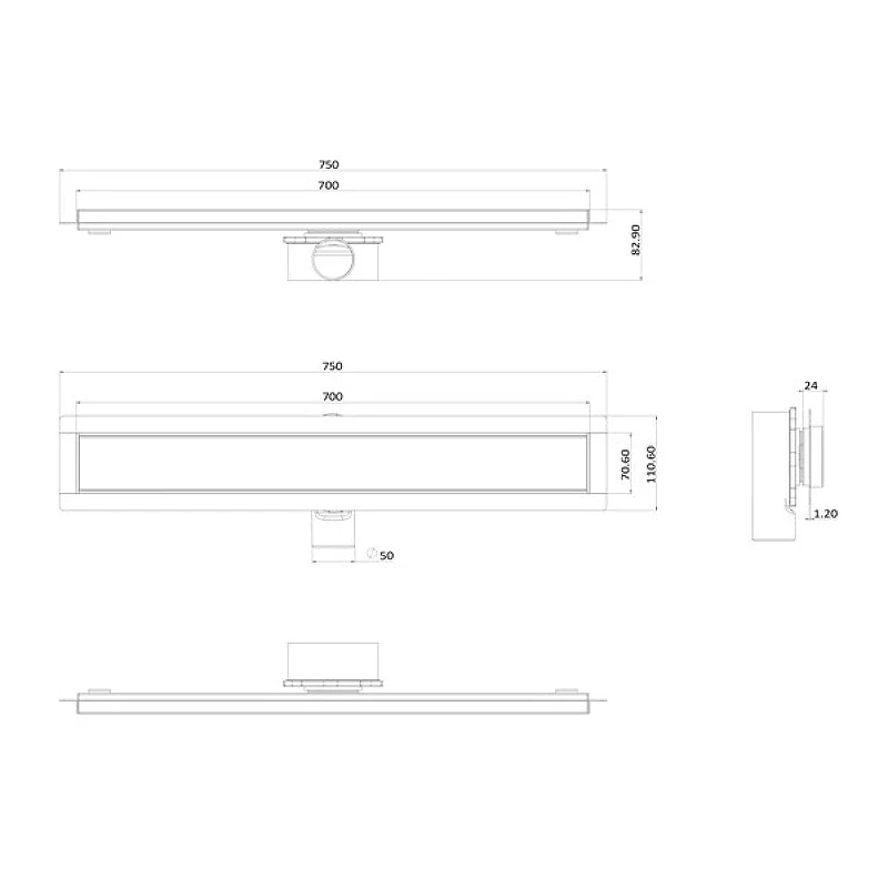 Душевой лоток ALMAes Laguna 70 LG70WH с Белой решеткой