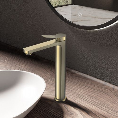 Смеситель для раковины Vincea Arco VBF-4AR02BG Брашированное золото латунь