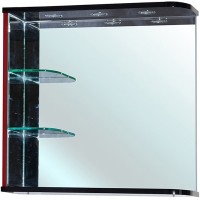 Зеркало Bellezza Рио 70 L 4613611062211 с подсветкой Черное Красное МДФ / ЛДСП, стекло