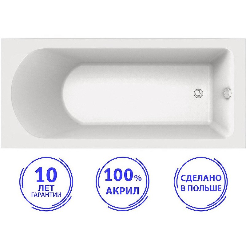 Акриловая ванна C-Bath Geba 170x75 CBQ009001 без гидромассажа