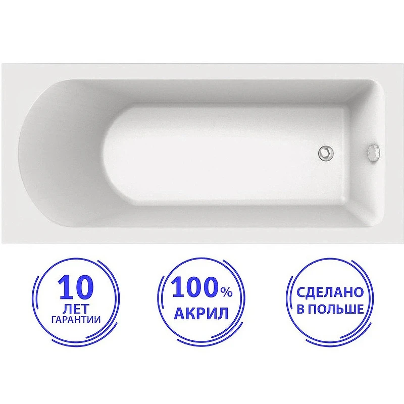 Акриловая ванна C-Bath Geba 170x75 CBQ009001 без гидромассажа