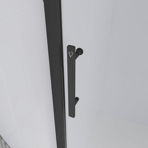 Душевая дверь Veconi Evo 100 B 150 E1-B-150-12-C9 профиль цвет Черный матовый стекло тонированное матовое