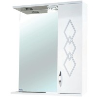Зеркало со шкафом Bellezza Элеганс 55 R 4618608521016 с подсветкой Белое МДФ / ЛДСП, стекло