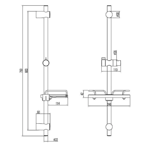 Душевая штанга Lemark LM3775BL Черный