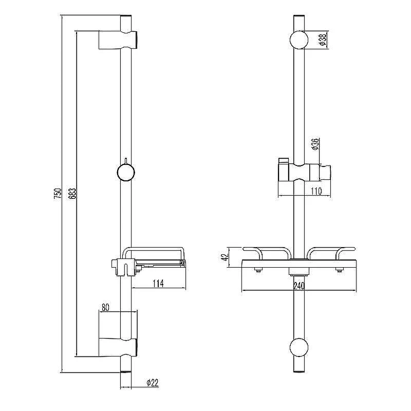 Душевая штанга Lemark LM3775BL Черный