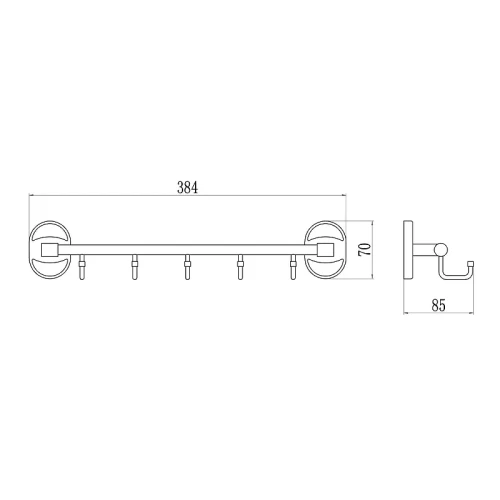 Вешалка для полотенец Savol S-008205-1 цвет Хром