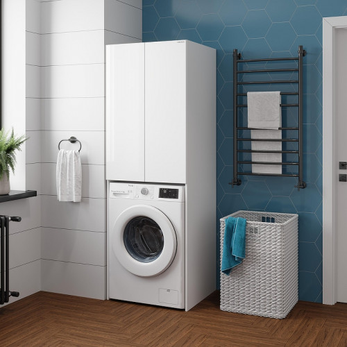 Шкаф пенал Onika Милтон 67 306702 над стиральной машиной цвет Белый