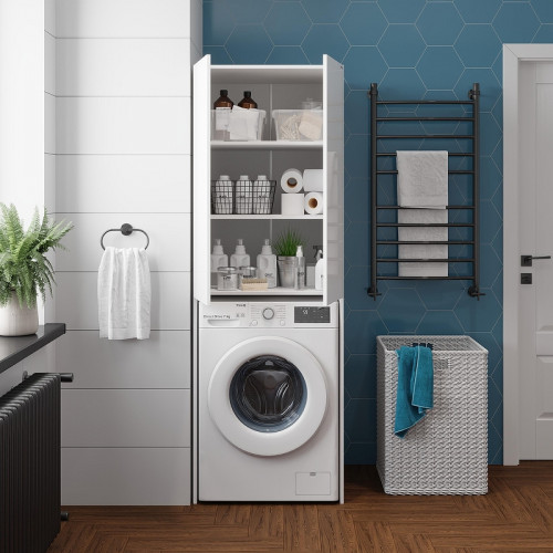 Шкаф пенал Onika Милтон 67 306702 над стиральной машиной цвет Белый