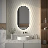 Зеркало Defesto Aura 50х100 DF 2924 с подсветкой 26W-4500K/Без выключателя/Нейтральный белый свет/Черная рама
