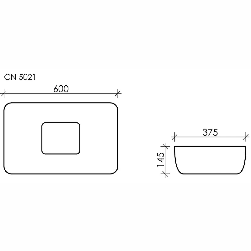 Раковина-чаша Ceramicanova Element 60 CN5021 Белая фарфор накладная
