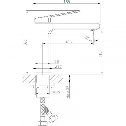 Смеситель для раковины Orange Gauss M30-021b Черный матовый латунь