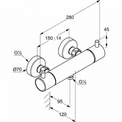 Смеситель для душа Kludi Bozz 352035338 с термостатом Белый матовый
