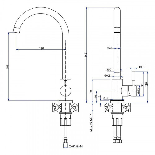 Смеситель для кухни GranFest Z-5410 цвет Серый