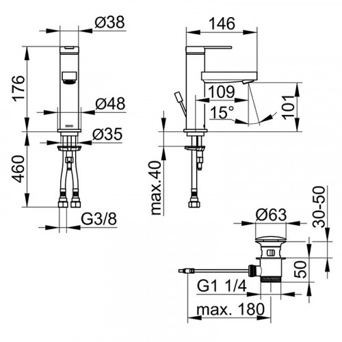 Смеситель для раковины Keuco IXMO Flat 59502 013000 Хром латунь
