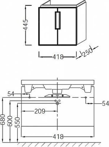 Тумба под раковину Jacob Delafon Reve 41,8 EB1138-G1C цвет Белый