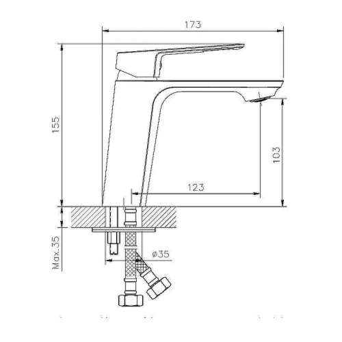 Смеситель для раковины Koller Pool Grace GR0200 Хром