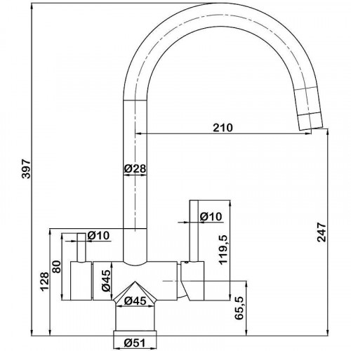 Смеситель для кухни Swedbe Selene Plus 8042 Нержавеющая сталь нержавеющая сталь