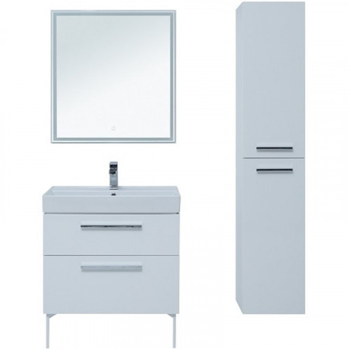 Тумба под раковину Aquanet Nova 75 242262 подвесная Белый глянец МДФ / ЛДСП