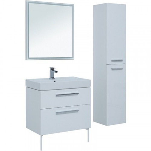 Тумба под раковину Aquanet Nova 75 242262 подвесная Белый глянец МДФ / ЛДСП