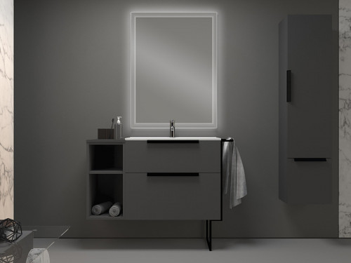 Тумба под раковину Cezares Urban 74 55160 подвесная Grigio opaco без ножки и боковой полки МДФ / ЛДСП