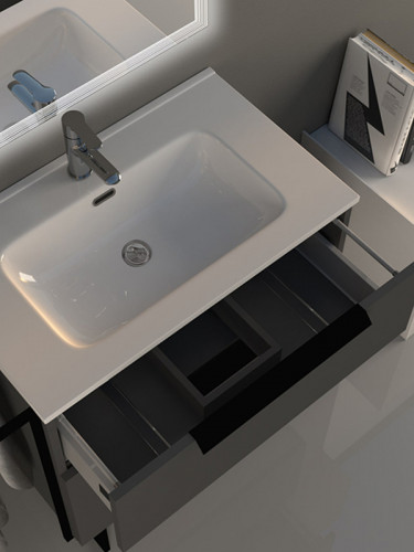 Тумба под раковину Cezares Urban 74 55160 подвесная Grigio opaco без ножки и боковой полки МДФ / ЛДСП