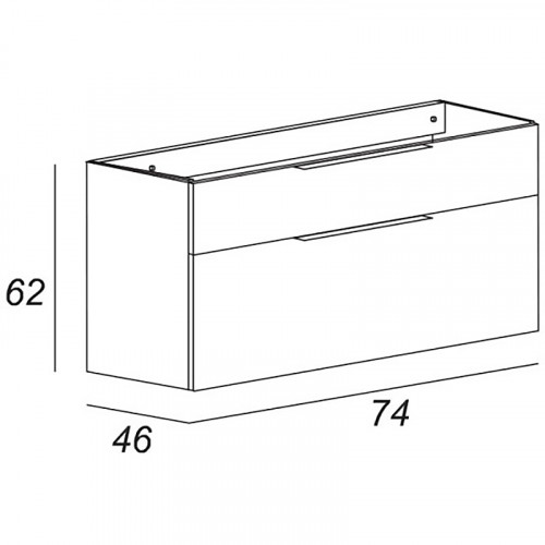 Тумба под раковину Cezares Urban 74 55160 подвесная Grigio opaco без ножки и боковой полки МДФ / ЛДСП