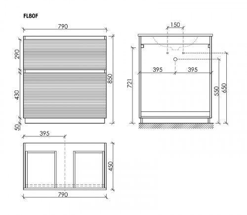 Тумба под раковину Sancos Folk Floor 80 FL80FCP цвет Капучино