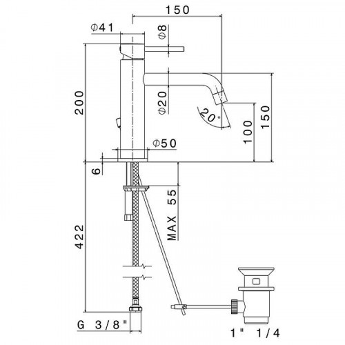 Смеситель для раковины Newform XT 4201.21.018 цвет Хром