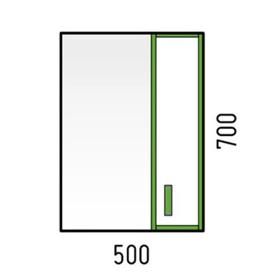 Зеркало со шкафом Corozo Спектр 50 SD-00000708 Серое Белое МДФ / ЛДСП, стекло