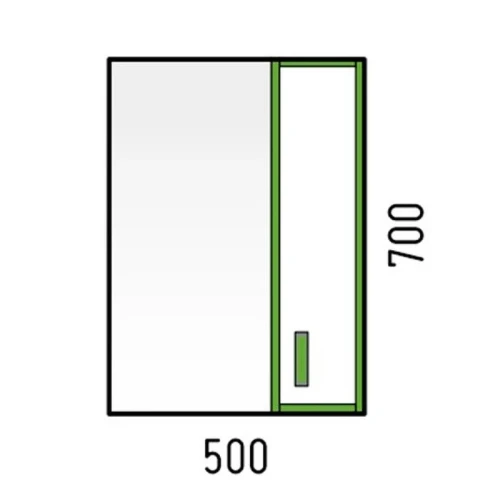Зеркало со шкафом Corozo Спектр 50 SD-00000708 Серое Белое МДФ / ЛДСП, стекло