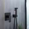 Гигиенический душ со смесителем Aquatek Лира AQ1419MB Черный матовый латунь встраиваемый