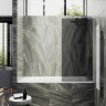 Шторка на ванну Maybah Glass MGV-88-1ш 800x1400 в широком профиле Белый стекло графитовое матовое