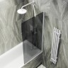 Шторка на ванну Maybah Glass MGV-88-1ш 800x1400 в широком профиле Белый стекло графитовое матовое